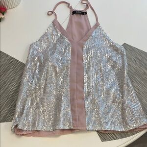 CBR Silver Sequin Women's Top